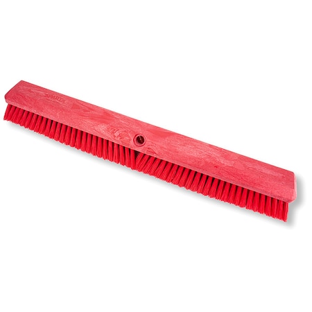 24 In Sweep Face Floor Sweep Head, Soft/Stiff Combination, Synthetic, Red