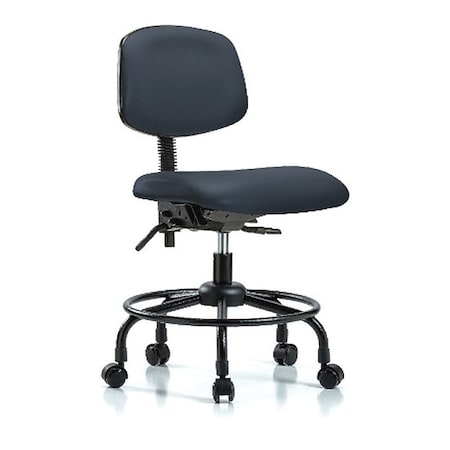 Desk Chair, Vinyl, 21 To 26 Height, No Arms, Imperial Blue