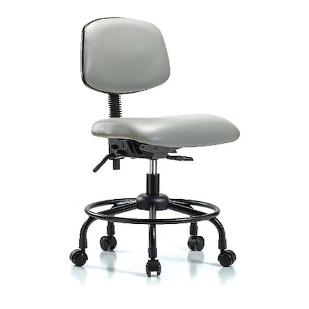 Desk Chair, Vinyl, 21 To 26 Height, No Arms, Dove