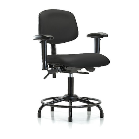 Bench Chair,Vinyl,RT,AA,Glides,BLK