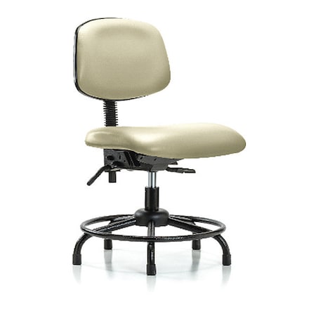 Desk Chair, Vinyl, 18 To 23 Height, No Arms, Adobe White