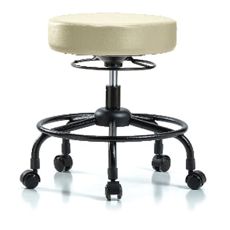 Desk Stool,Vinyl,RT,Casters,Wht