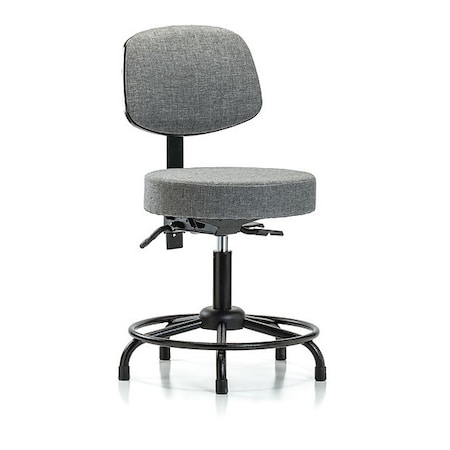 Desk Stool,Fab,Bk,RT,Tilt,Glides,Gry