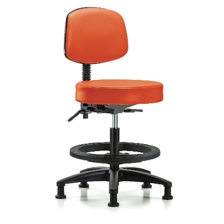 Bench Stool,Med,Vin,Bk,BF,Glides,Orange