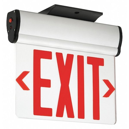 Edge-Lit Exit Sign,LED,Battery BackUp,Rd, CELS1RNE