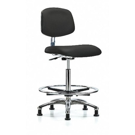 Clean Room Chair, Vinyl, 25-3/4 To 35-1/2 Height, Black