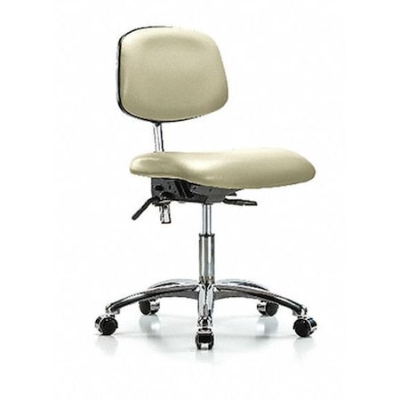 Clean Room Chair, Vinyl, 18 To 23 Height, No Arms, Adobe White