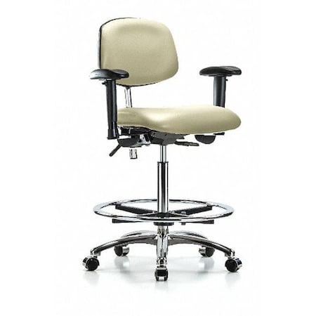 Hi Bench Chair,Vinyl,CF,Cast,Wht,CL100