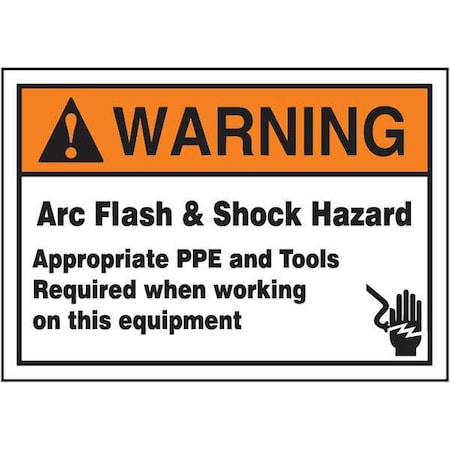 Label,3-1/2x5,Warning Arc Flash And, LELC370XVE