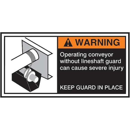 Warning Label,CEMA Conveyor,2-1/2x5 In,Adhesive Vinyl,5/PK