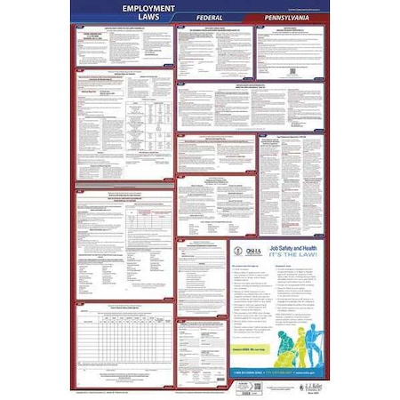 LaborLaw Poster,Fed/STA,PA,ENG,26inH,3yr