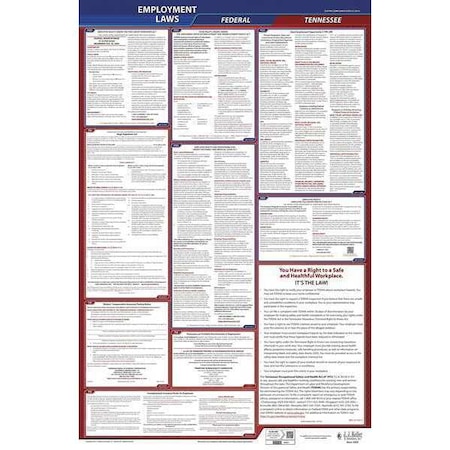 LaborLaw Poster,Fed/STA,TN,ENG,40Wx26inH