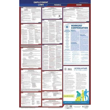 LaborLaw Poster,Fed/STA,ME,ENG,40Wx26inH