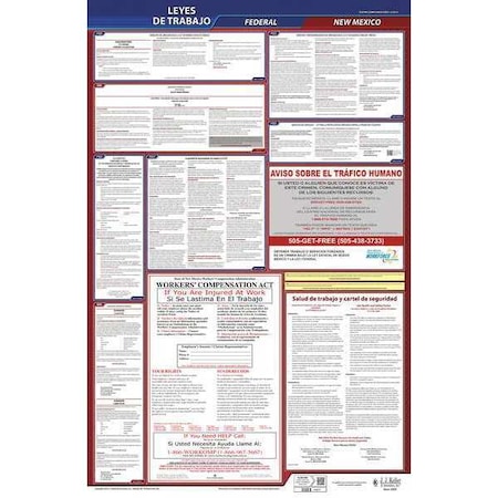 Labor Law Poster,Fed/STA,NM,SP,40Wx26inH