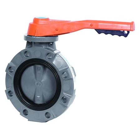 Butterfly Valve, 8, PVC/FPM, Lever Handle