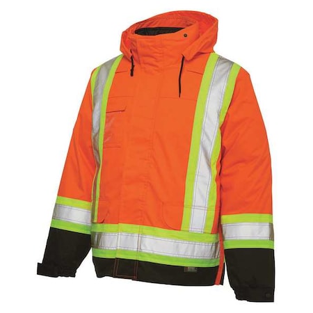 Fluorescent Orange Polyester Parka Size XL
