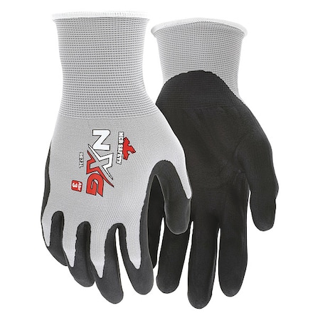 Foam Nitrile Coated Gloves, Palm Coverage, Black/Gray, L, PR