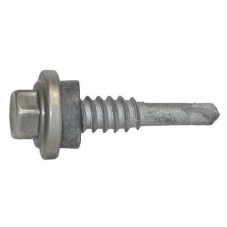 Self-Drilling Screw, 1/4 X 1 1/8 In, Climaseal Steel Hex Head External Hex Drive, 250 PK