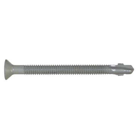 Self-Drilling Screw, 1/4 X 3 In, Gray Spex Steel Flat Head Phillips Drive, 100 PK