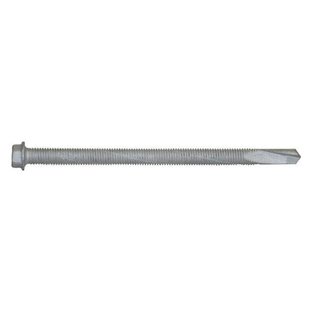 Self-Drilling Screw, 1/4 X 4 In, Climaseal Steel Hex Head External Hex Drive, 50 PK