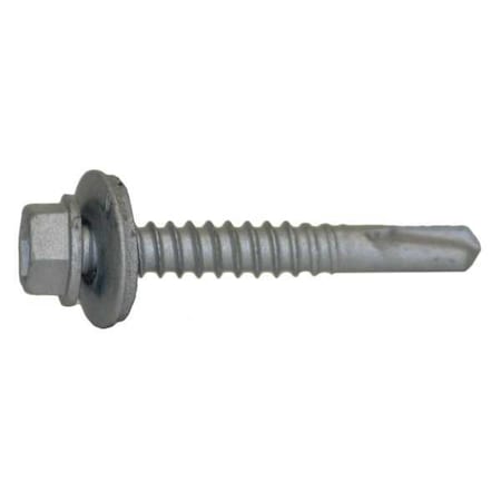 Self-Drilling Screw, #12 X 1-1/2 In, Climaseal Steel Hex Head Hex Drive, 250 PK