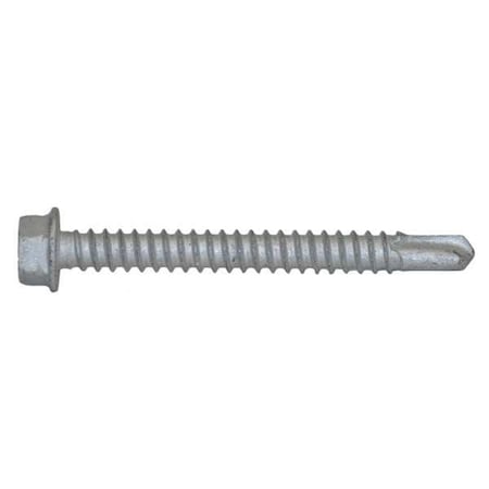 Self-Drilling Screw, #12 X 2 In, Climaseal Steel Hex Head External Hex Drive, 250 PK