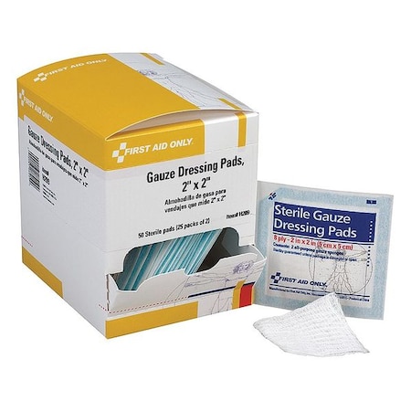 Gauze Pad, Sterile, 2 X 2 In, PK50