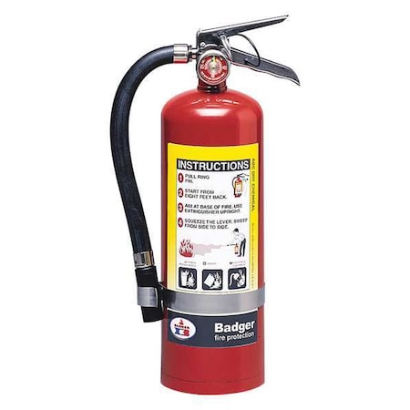 Fire Extinguisher, 3A:40B:C, Dry Chemical, 5 Lb