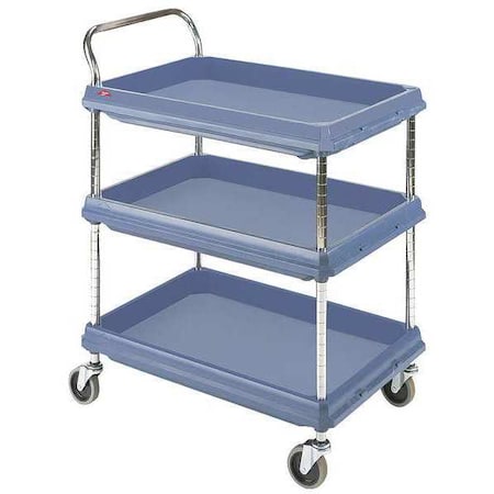 High Density Polyethylene (Shelf) Utility Cart With Antimicrobial Deep Lipped Plastic Shelves