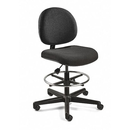 Fabric Task Chair, 24 To 34, No Arms, Black