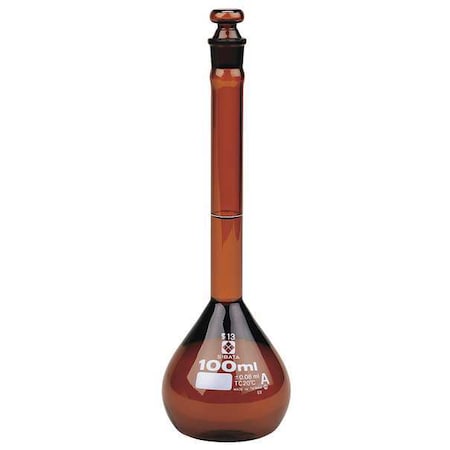 Volumetric Flask,Amber,100mL,PK4