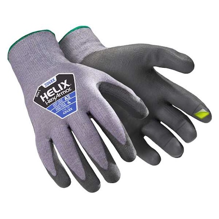 Safety Glove,Poly Palm,Texturd,Grey,M,PR