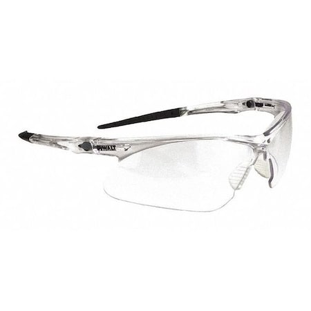 Safety Glasses, Wraparound Clear Polycarbonate Lens, Scratch-Resistant