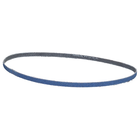Sanding Belt, Coated, 1/2 In W, 24 In L, 80 Grit, Medium, Zirconia Alumina, R823P Bluefire, Blue