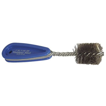 Plumbing Brush, 3 1/2 In L Handle, 1 1/4 In L Brush, Silver, Polypropylene, 6 5/8 In L Overall