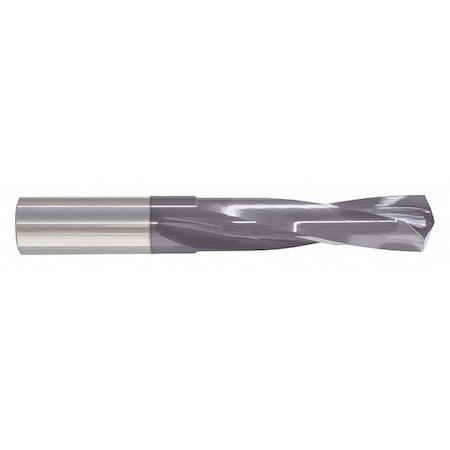 Screw Machine Drill Bit, 7/16 In Size, 135  Degrees Point Angle, Solid Carbide, TiAlN Finish