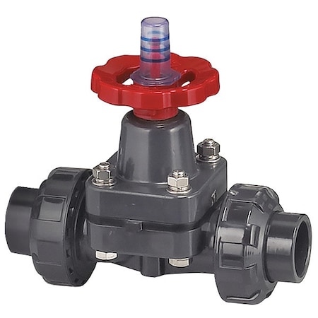 Diaphragm Valve,PVDF,1/2,PTFE/FKM,SOC