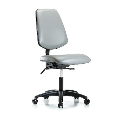 Desk Chair, Vinyl, 18 To 23 Height, No Arms, Dove