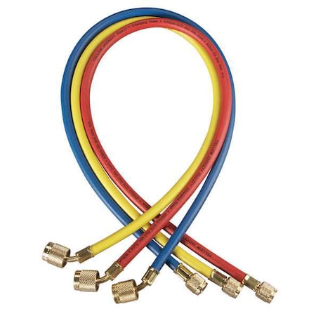 Manifold Hose Set,72 In,Red,Yellow,Blue