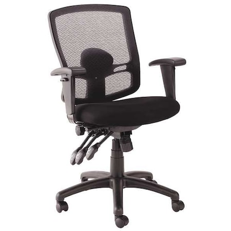 Desk Chair, Mesh, 17-7/8 To 27-3/4 Height, T-Bar Arms, Black