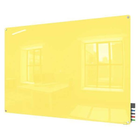 36x48 Magnetic Glass Dry Erase Board, Yellow