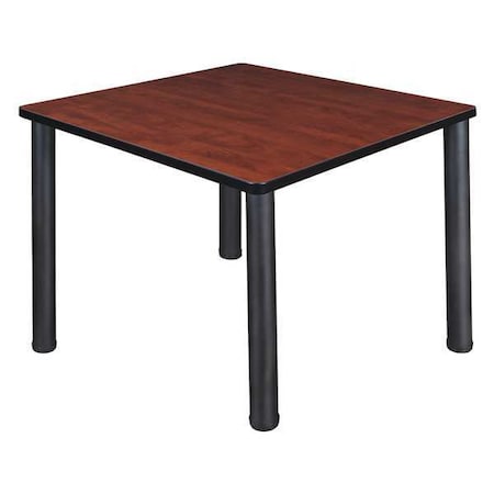 Square Cafe Table, 36 W, 36 L, 30 H, Laminated Melamine Top, Cherry