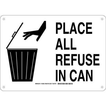 Facility Sign, Plastic, 10X14, Blk/Wht, Height: 10, 128302