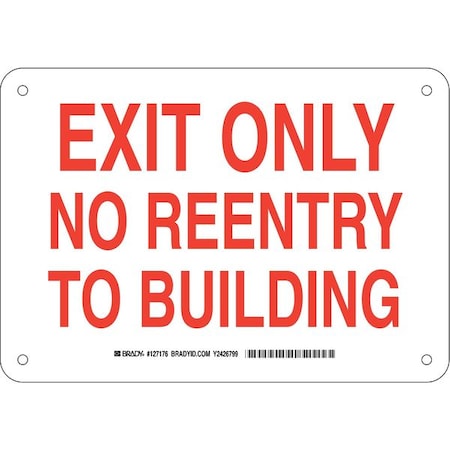 Exit Sign,Aluminum,7X10,Red/White