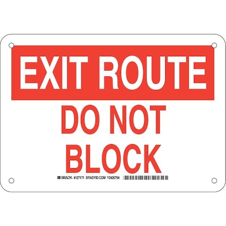 Exit Sign, 7 Height, 10 Width, Plastic, Rectangle, English