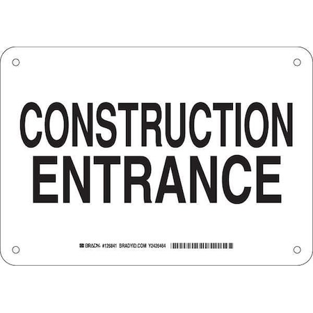 Entrance Sign, 7 In Height, 10 In Width, Plastic, Rectangle, English
