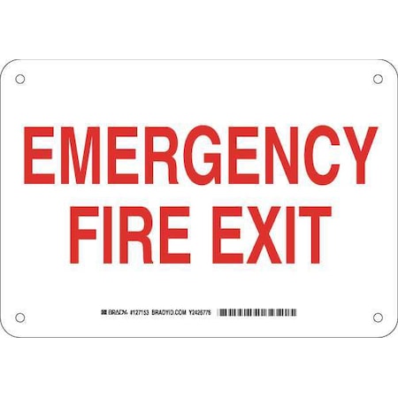 Exit Sign, 7 Height, 10 Width, Plastic, Rectangle, English