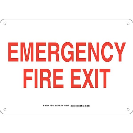 Exit Sign, 10 Height, 14 Width, Aluminum, Rectangle, English
