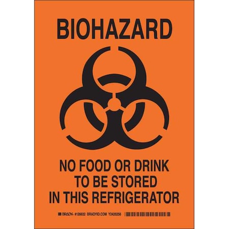 Biohazard Sign, 10 In H, 7 In W, Polyester, Rectangle, English, 126632