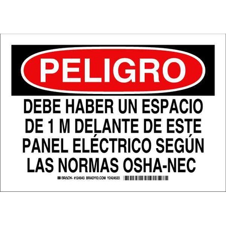 Peligro Sign, 7X10, Width: 10